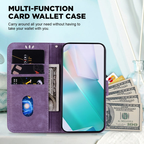 For Google Pixel 9 Little Tiger Embossed Leather Phone Case(Purple)