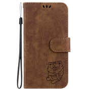 For Google Pixel 9 Little Tiger Embossed Leather Phone Case(Brown)