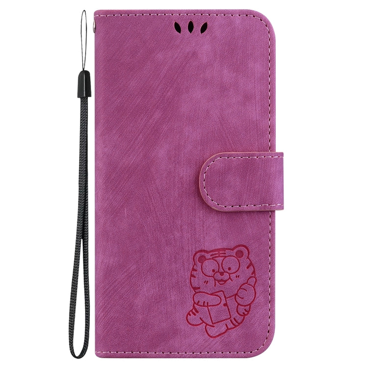For Google Pixel 9 Little Tiger Embossed Leather Phone Case(Rose Red)