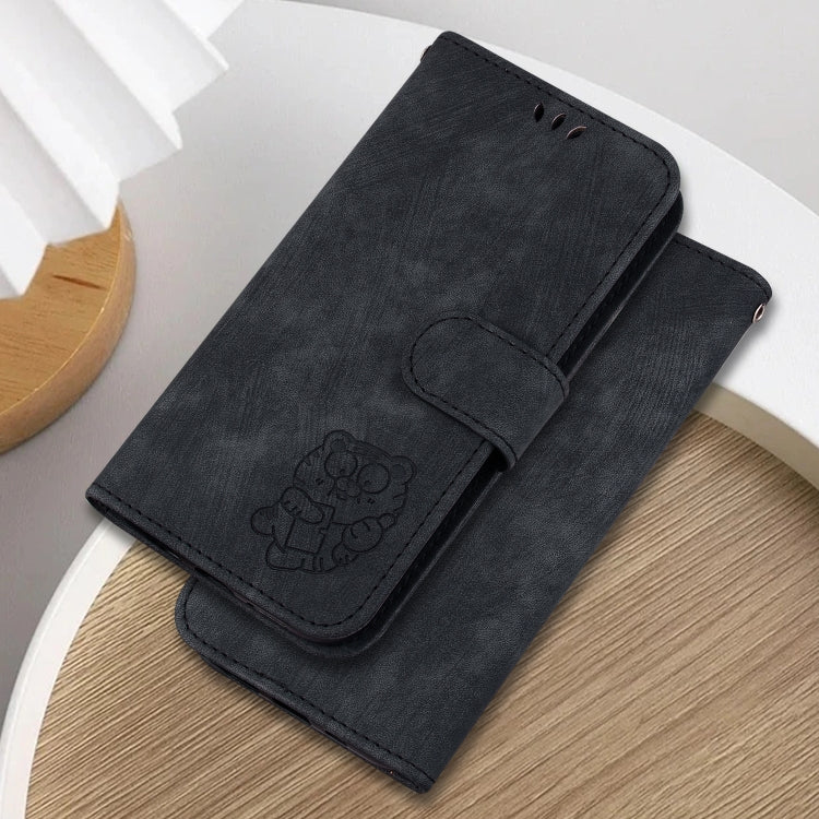 For Google Pixel 9 Little Tiger Embossed Leather Phone Case(Black)