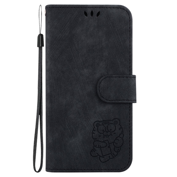 For Google Pixel 9 Little Tiger Embossed Leather Phone Case(Black)