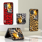 For OPPO Find N3 Flip ABEEL Black Edge Leopard Phone Case(Leopard Print)