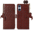 For Sony Xperia 5 V Ostrich Pattern Genuine Leather RFID Phone Case(Coffee) - Sony Cases by PMC TechLife | Online Shopping South Africa | PMC TechLife | Buy Now Pay Later Mobicred