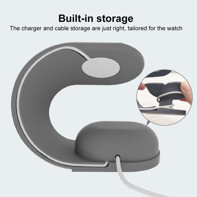 For Apple Watch Series Smart Watch U-shaped Silicone Charging Holder(Blue)