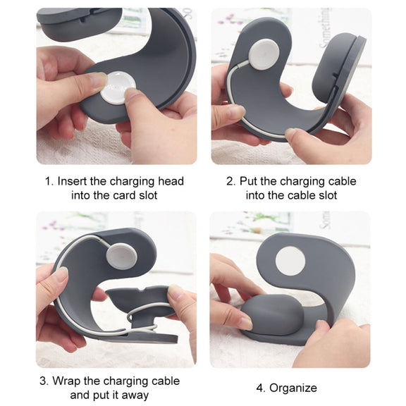 For Apple Watch Series Smart Watch U-shaped Silicone Charging Holder(Blue)