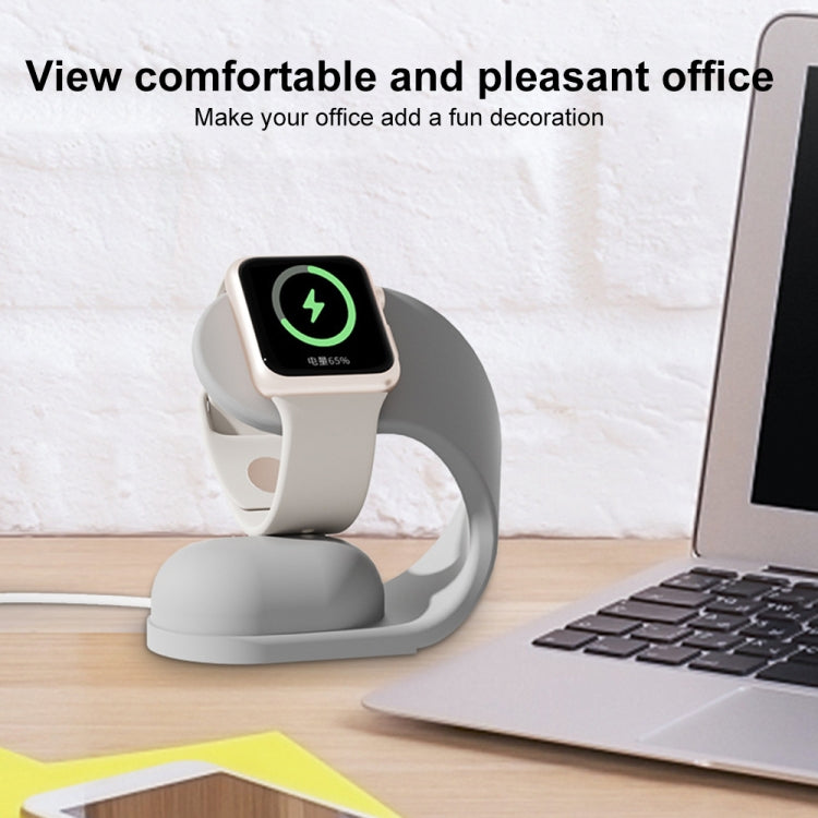 For Apple Watch Series Smart Watch U-shaped Silicone Charging Holder(Blue)