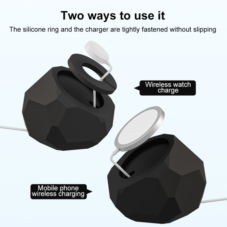 Diamond-shaped 2 in 1 Wireless Charging Silicone Base(Purple)