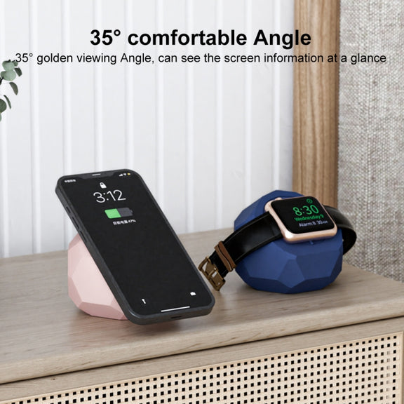 Diamond-shaped 2 in 1 Wireless Charging Silicone Base(Purple)