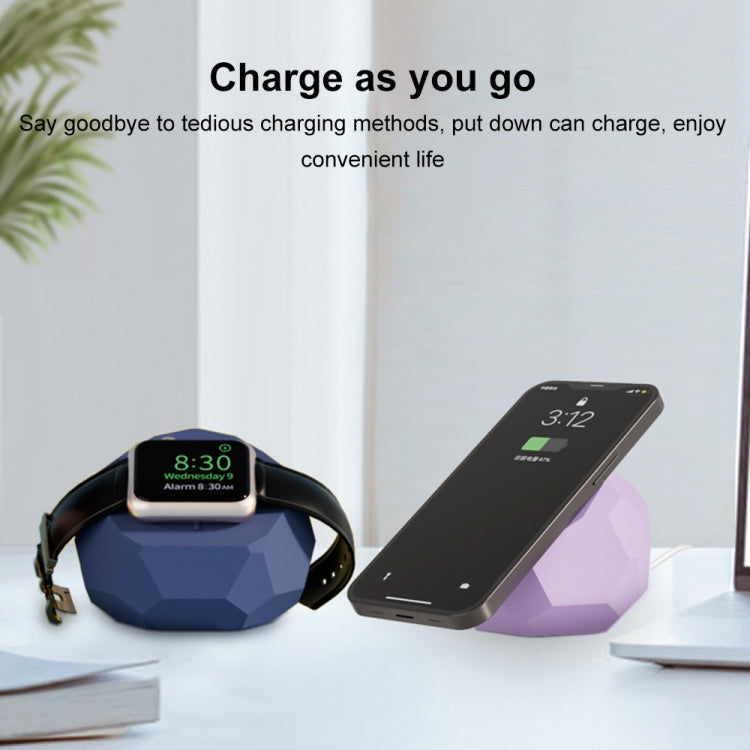 Diamond-shaped 2 in 1 Wireless Charging Silicone Base(White)