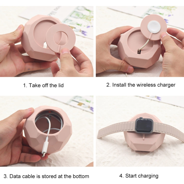 Diamond-shaped 2 in 1 Wireless Charging Silicone Base(Purple)