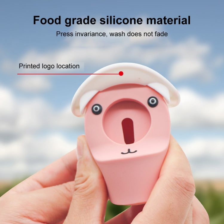 For Apple Watch Series Hat Bear Shaped Silicone Charging Base(Mint Green)