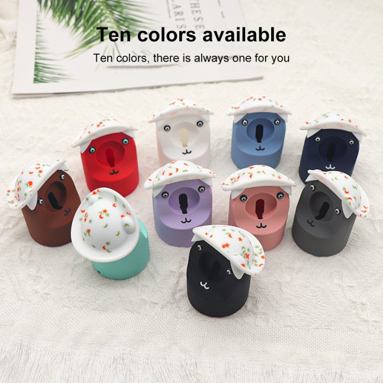 For Apple Watch Series Hat Bear Shaped Silicone Charging Base(White)