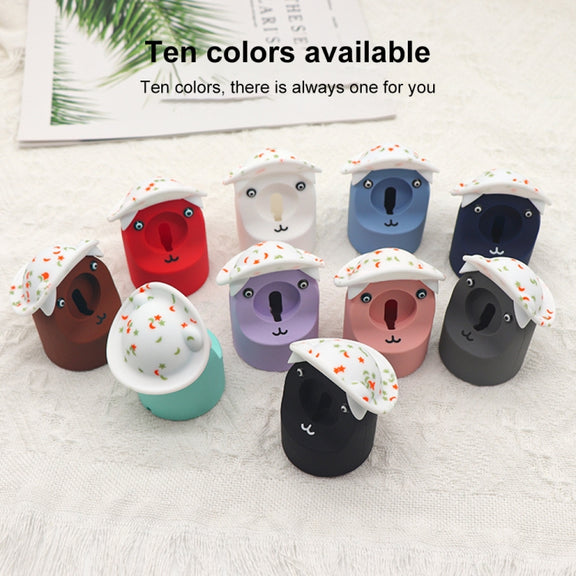 For Apple Watch Series Hat Bear Shaped Silicone Charging Base(Pink)