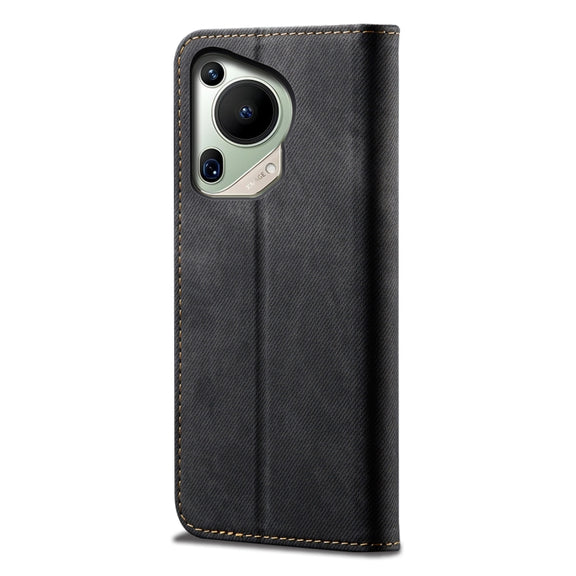 For Huawei Pura 70 Ultra Denim Texture Leather Phone Case(Black)