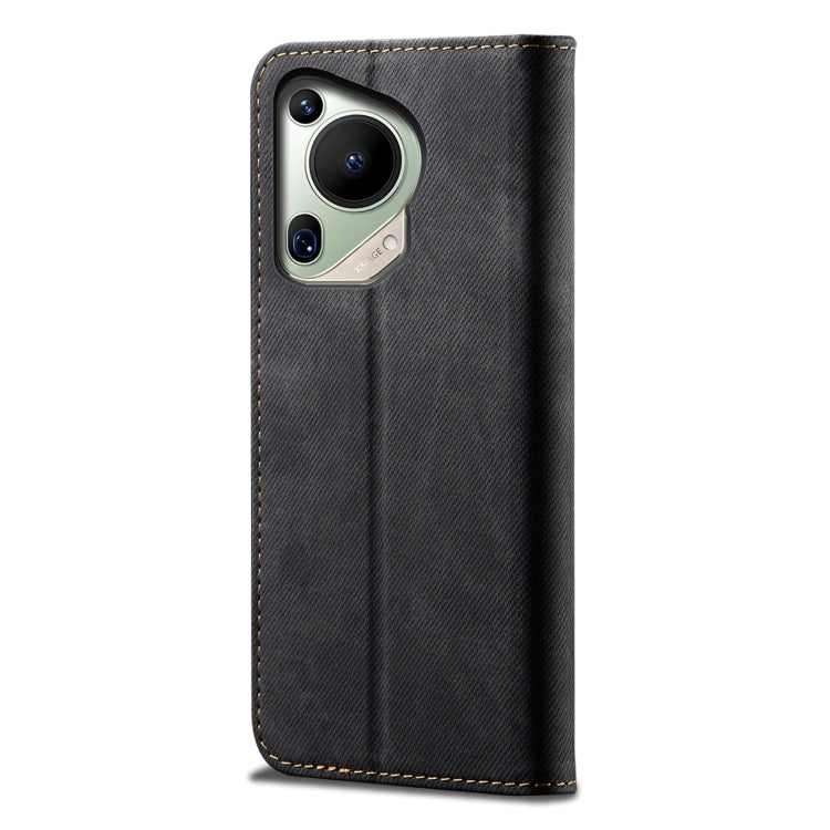 For Huawei Pura 70 Ultra Denim Texture Leather Phone Case(Black)