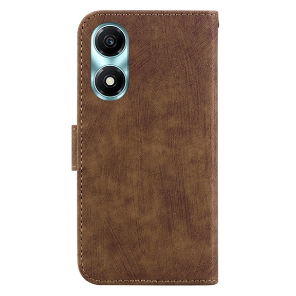 For Honor X5 Plus / Play 40C Little Tiger Embossed Leather Phone Case(Brown)