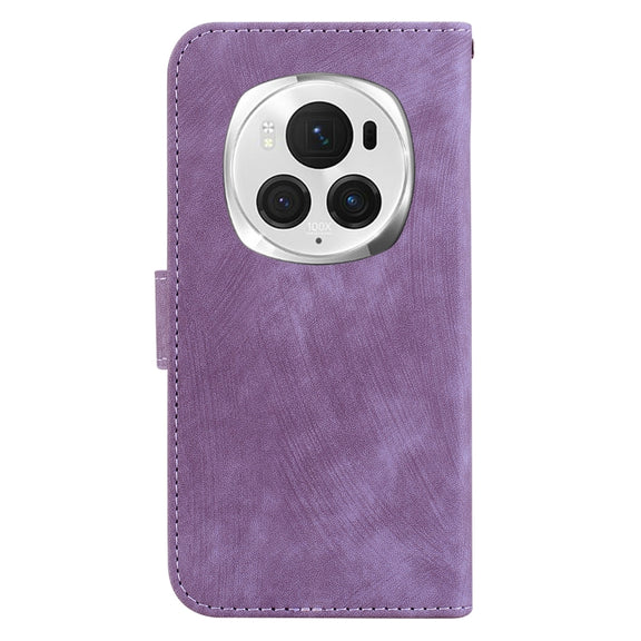 For Honor Magic6 Pro Little Tiger Embossed Leather Phone Case(Purple)