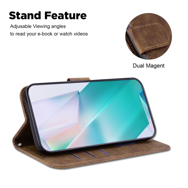 For Honor Magic6 Pro Little Tiger Embossed Leather Phone Case(Brown)