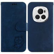 For Honor Magic6 Pro Little Tiger Embossed Leather Phone Case(Dark Blue)