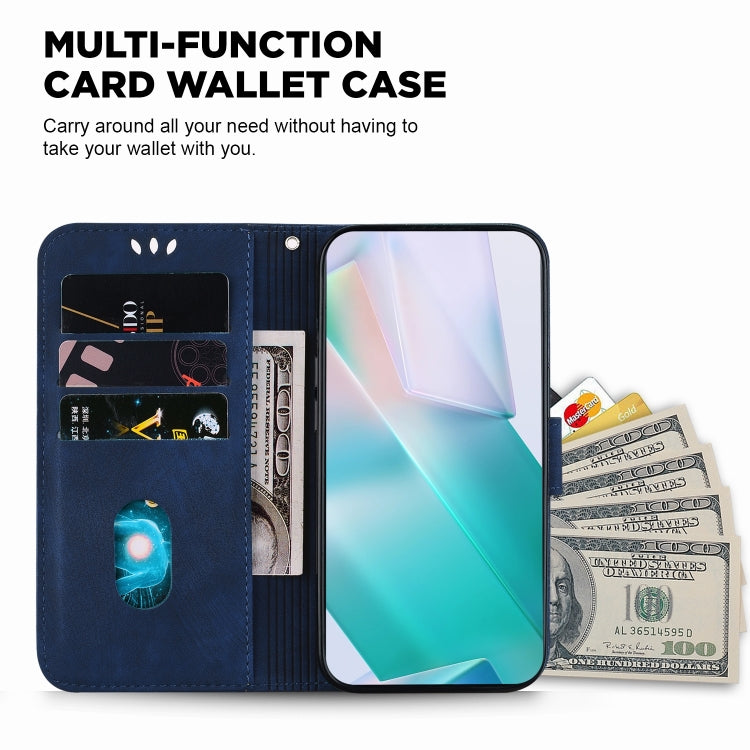 For Honor Magic6 Pro Little Tiger Embossed Leather Phone Case(Dark Blue)