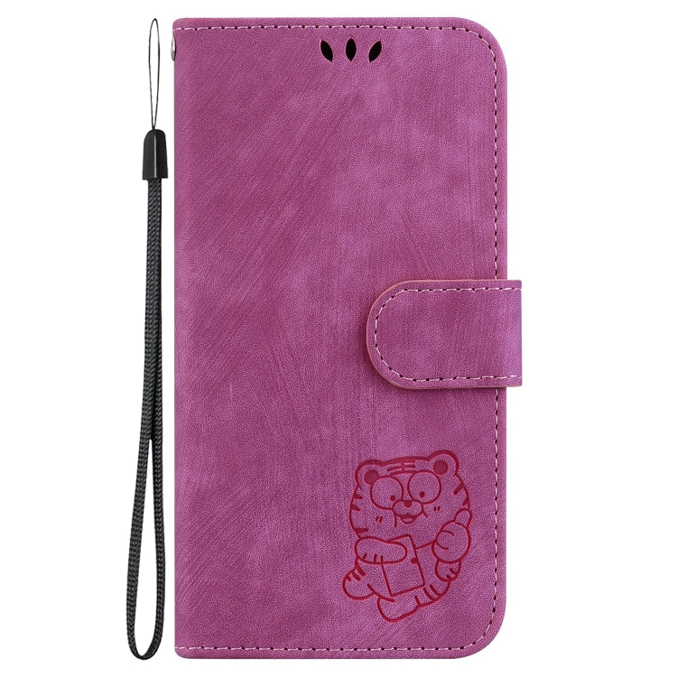 For Honor Magic6 Pro Little Tiger Embossed Leather Phone Case(Rose Red)