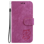 For Honor Magic6 Pro Little Tiger Embossed Leather Phone Case(Rose Red)