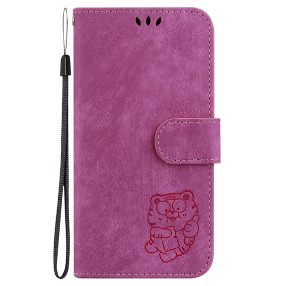 For Honor Magic6 Pro Little Tiger Embossed Leather Phone Case(Rose Red)