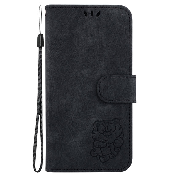 For Honor Magic6 Pro Little Tiger Embossed Leather Phone Case(Black)