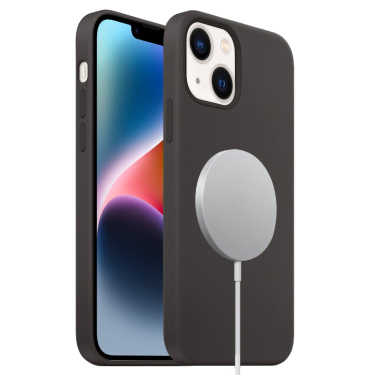 For iPhone 15 Liquid Silicone Full Coverage MagSafe Phone Case(Black)