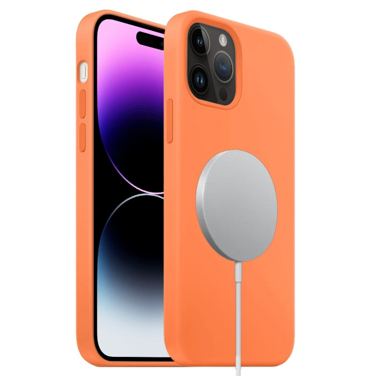 For iPhone 15 Pro Max Liquid Silicone Full Coverage MagSafe Phone Case(Orange)