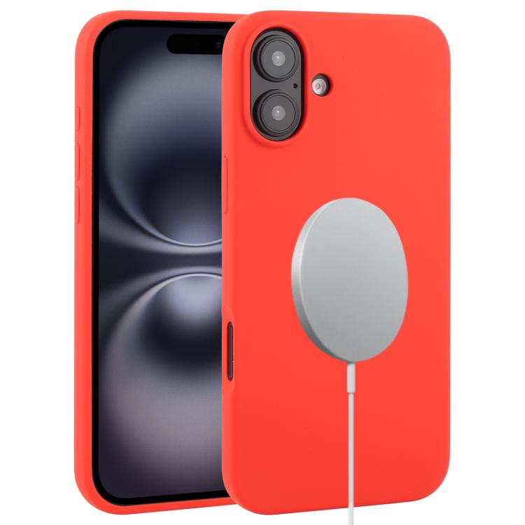 For iPhone 16 Plus Liquid Silicone Full Coverage MagSafe Phone Case(Red)