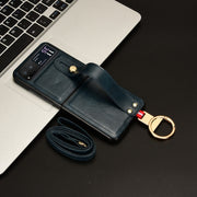 For Motorola Razr 40 Wristband Leather Back Phone Case(Blue)