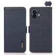 For Nothing Phone 2 KHAZNEH Side-Magnetic Litchi Genuine Leather RFID Phone Case(Blue) - More Brand by PMC TechLife | Online Shopping South Africa | PMC TechLife | Buy Now Pay Later Mobicred