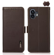 For Nothing Phone 2 KHAZNEH Side-Magnetic Litchi Genuine Leather RFID Phone Case(Brown) - More Brand by PMC TechLife | Online Shopping South Africa | PMC TechLife | Buy Now Pay Later Mobicred