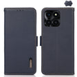 For Honor X6A KHAZNEH Side-Magnetic Litchi Genuine Leather RFID Phone Case(Blue) - Honor Cases by PMC TechLife | Online Shopping South Africa | PMC TechLife | Buy Now Pay Later Mobicred