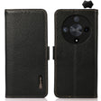For Honor X9B KHAZNEH Side-Magnetic Litchi Genuine Leather RFID Phone Case(Black) - Honor Cases by PMC TechLife | Online Shopping South Africa | PMC TechLife | Buy Now Pay Later Mobicred