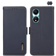 For Honor X5 Plus KHAZNEH Side-Magnetic Litchi Genuine Leather RFID Phone Case(Blue) - Honor Cases by PMC TechLife | Online Shopping South Africa | PMC TechLife | Buy Now Pay Later Mobicred