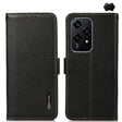 For Honor 200 Lite Global KHAZNEH Side-Magnetic Litchi Genuine Leather RFID Phone Case(Black) - Honor Cases by PMC TechLife | Online Shopping South Africa | PMC TechLife | Buy Now Pay Later Mobicred