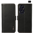 For Honor 200 Pro KHAZNEH Side-Magnetic Litchi Genuine Leather RFID Phone Case(Black) - free shipping - PMC TechLife - Order now!