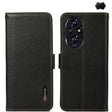 For Honor 200 KHAZNEH Side-Magnetic Litchi Genuine Leather RFID Phone Case(Black) - free shipping - PMC TechLife - Order now!