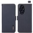For Honor 200 KHAZNEH Side-Magnetic Litchi Genuine Leather RFID Phone Case(Blue) - Honor Cases by PMC TechLife | Online Shopping South Africa | PMC TechLife | Buy Now Pay Later Mobicred