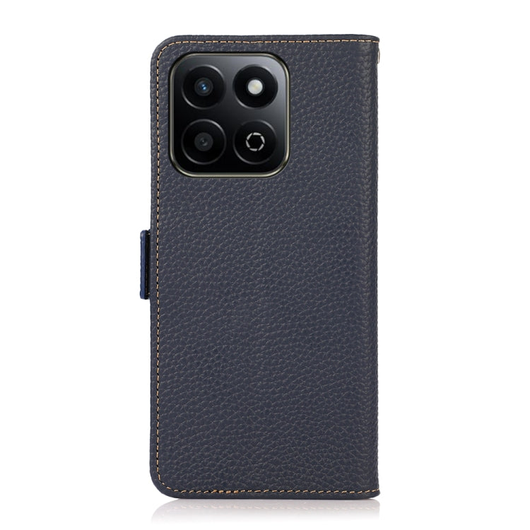 For Honor 200 Smart / Play 60 Plus KHAZNEH Side-Magnetic Litchi Genuine Leather RFID Phone Case(Blue)