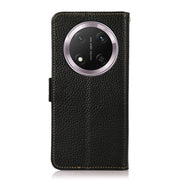 For Honor X9c KHAZNEH Side-Magnetic Litchi Genuine Leather RFID Phone Case(Black)