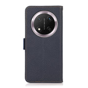 For Honor X9c KHAZNEH Side-Magnetic Litchi Genuine Leather RFID Phone Case(Blue)