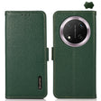 For Honor X9c KHAZNEH Side-Magnetic Litchi Genuine Leather RFID Phone Case(Green) - Honor Cases by PMC TechLife | Online Shopping South Africa | PMC TechLife | Buy Now Pay Later Mobicred