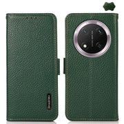 For Honor X9c KHAZNEH Side-Magnetic Litchi Genuine Leather RFID Phone Case(Green)