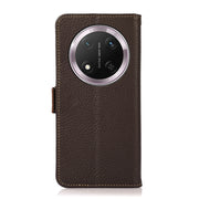 For Honor X9c KHAZNEH Side-Magnetic Litchi Genuine Leather RFID Phone Case(Brown)