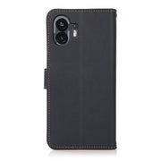 For Nothing Phone 2 KHAZNEH Custer Genuine Leather RFID Phone Case(Blue)