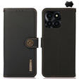 For Honor X6A KHAZNEH Custer Genuine Leather RFID Phone Case(Black) - Honor Cases by PMC TechLife | Online Shopping South Africa | PMC TechLife | Buy Now Pay Later Mobicred