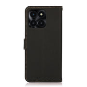 For Honor X6A KHAZNEH Custer Genuine Leather RFID Phone Case(Black)